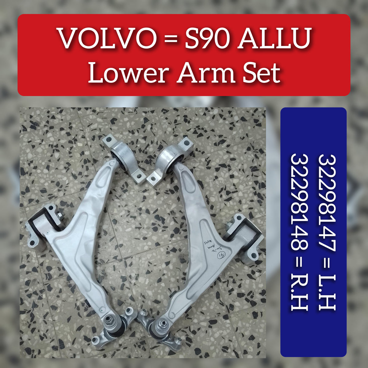 Front Lower Control Arm (Set Of 2) Left 32298147 & Right 32298148 Compatible with VOLVO S90