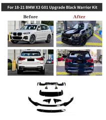A To Z Compatible With BMW X3 G01 (2018-2021) M Sport Mp M Performance Bumper Upgrade Convert To M Sport X3m Aero Black Samurai Body Kit Diffuser Exhaust Tip Pipe G01/08-015 Gc CC-9325 (Shipping Cost Not Included In Price)