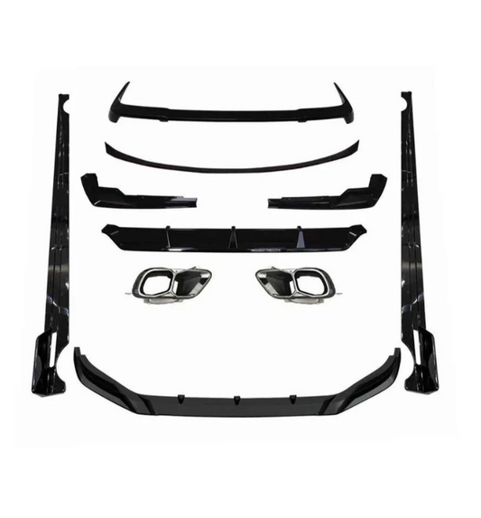 A To Z Compatible With BMW X7 G07 Lci 2023+ M Sport Mp M Performance Mt M Tech Bumper Upgrade Convert To X5m Aero Black Samurai Body Kit Diffuser Exhaust Front Lip Spoiler Splitter Gc CC-9355 (Shipping Cost Not Included In Price)
