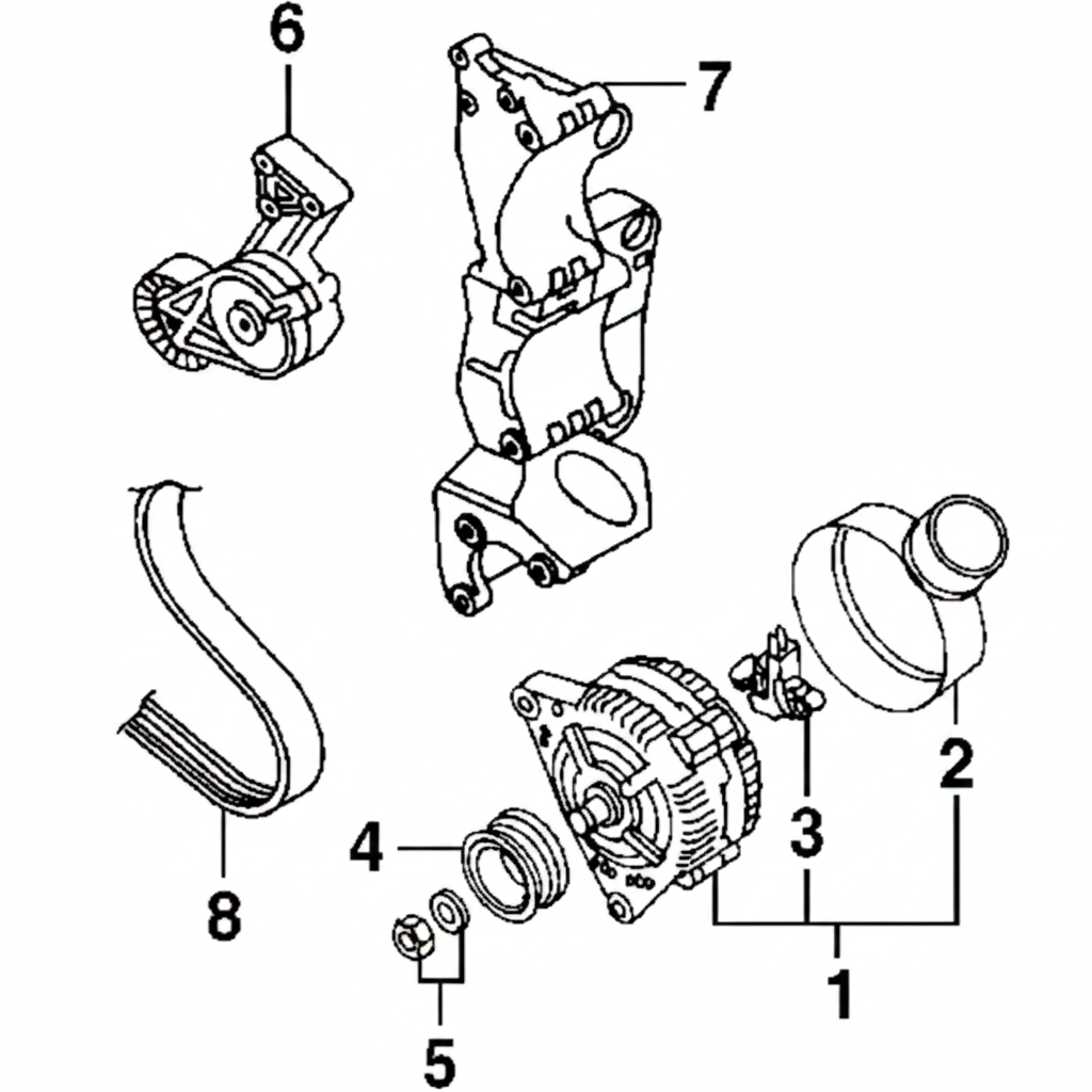 Belt Tensioner With Pulley 06A903315D 06A903315E 06A903315F Compatible With SKODA OCTAVIA I (1U2) & OCTAVIA I Combi (1U5)
