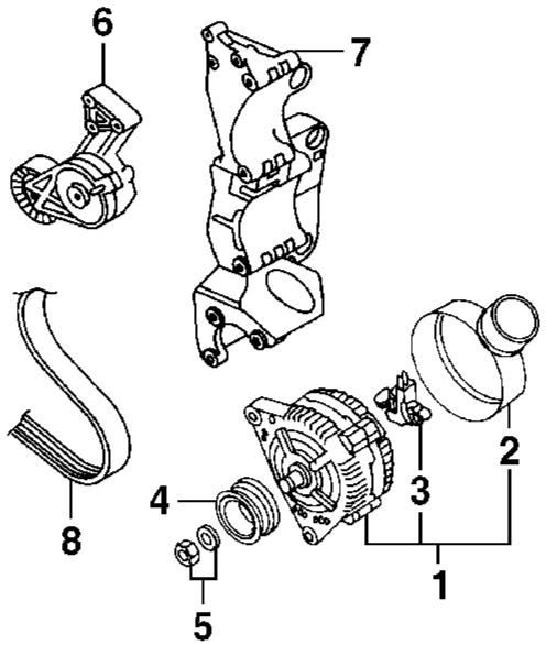 Belt Tensioner With Pulley 06A903315D 06A903315E 06A903315F Compatible With SKODA OCTAVIA I (1U2) & OCTAVIA I Combi (1U5)