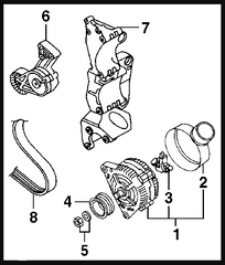 Belt Tensioner With Pulley 06A903315D Compatible With SKODA OCTAVIA I (1U2) & OCTAVIA I Combi (1U5)