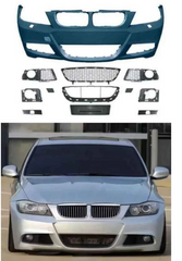 A TO Z Compatible With BMW 3 Series E90 (2005-2008) Front Bumper Upgrade Convert To M Sport Mt M Tech Body Kit Bumper With Fog Hole Mesh E90-002 Gc CC-9152 (Shipping Cost Not Included In Price)