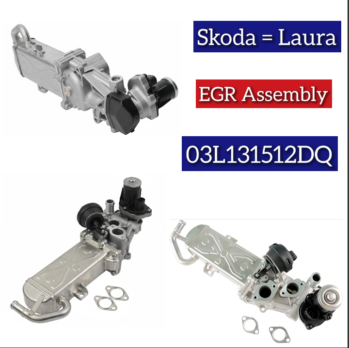 Exhaust Gas Recuperation EGR Assembly  03L131512DQ 03L131512B 03L131512N 03L131512BL Compatible With AUDI Q3 (8UB, 8UG) & SKODA OCTAVIA II (1Z3) | LAURA &  VW JETTA IV (162, 163, AV3, AV2)