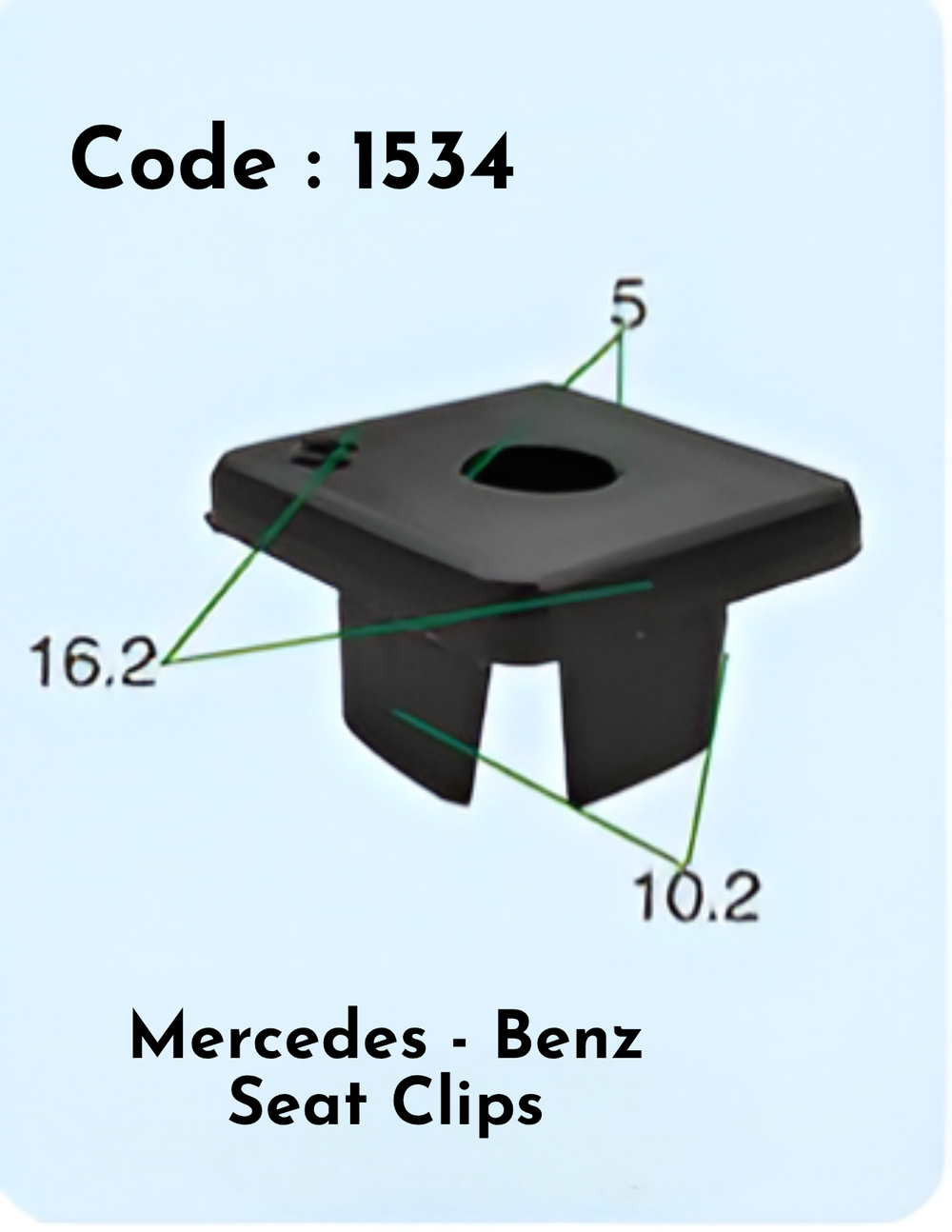 Seat Clips (Set Of 10) Code:1534 Compatible With Mercedes Benz