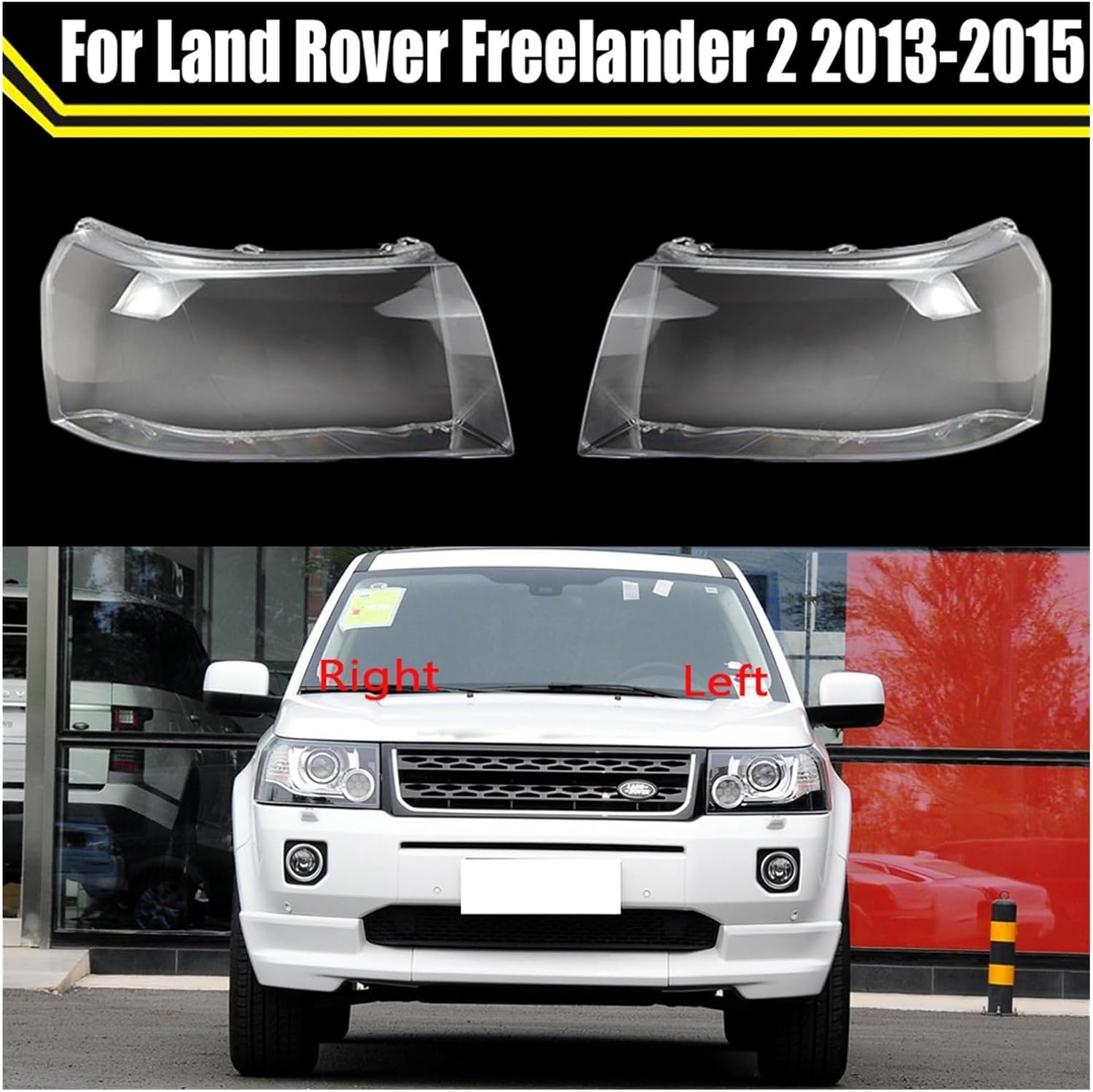 Front Headlight Glass Compatible with Land Rover 2 Free Lander 2 (2014-16)