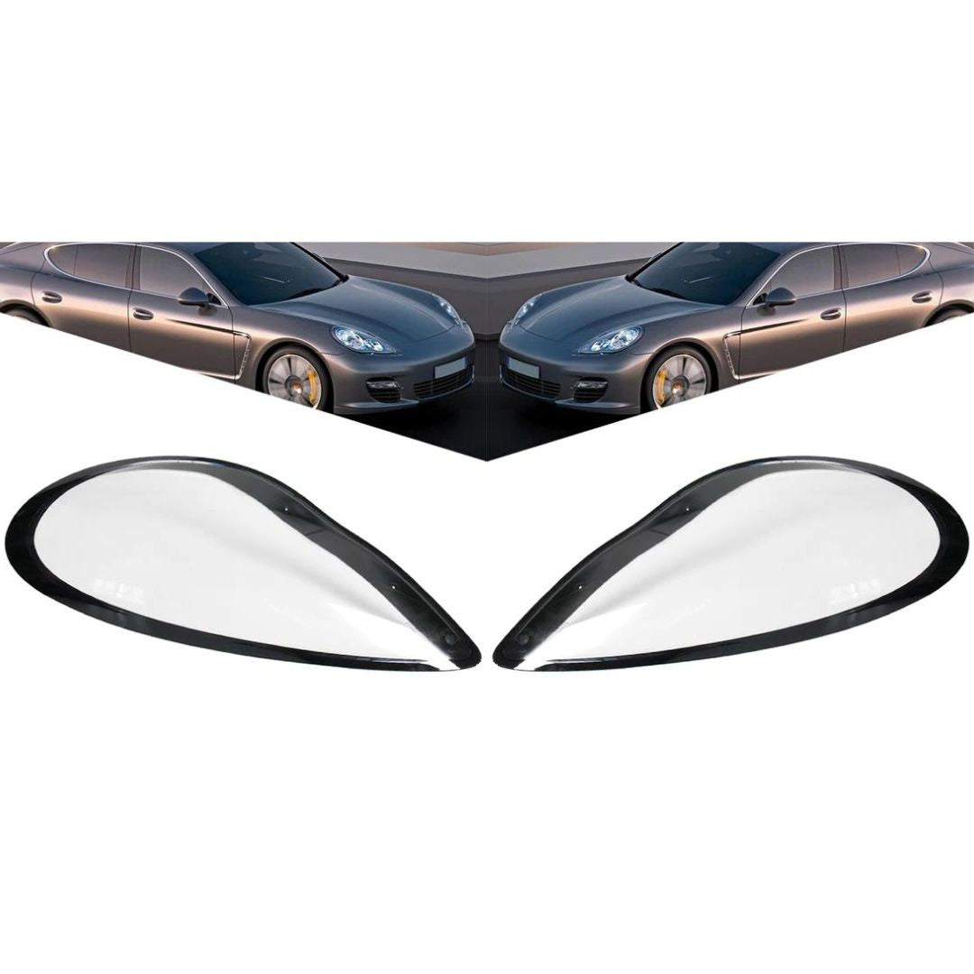 Front Headlight Glass Black Compatible With Porsche Panamera (2011-14)