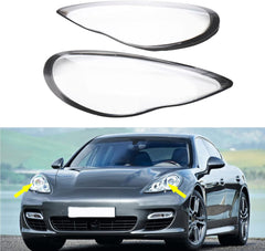 Front Headlight Cover, Car Headlight lens Lamp shell Transparent Lamp Shade headlamp cover compatible for PorschePanamera-201114 Grey .
