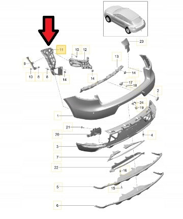 Rear Bumper Bracket Set Left 95B807253C & Right 95B807254C Compatible With Porsche Macan (2014-2017) Tag No.248