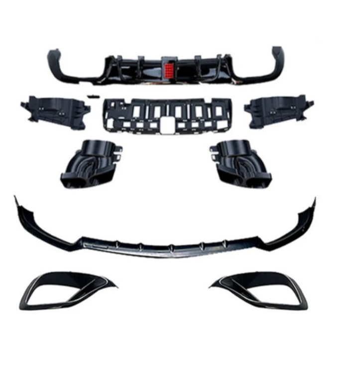 A To Z Compatible With Mercedes Benz E Class W213 (2016-2019) Amg E63 Car Upgrade To E63 Amg Brabus Bbs Body Kit Front After Lip Diffuser Exhaust Tips Fog Gril Cover CC-8914 (Shipping Cost Not Included In Price)