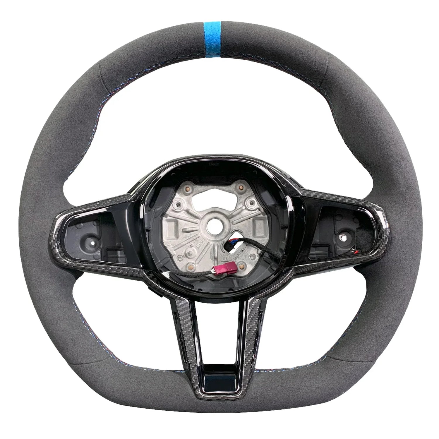 G Series Type Steering Wheel Leather & Carbon Strip Compatible With BMW F10