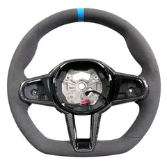 G Series Type Steering Wheel Leather & Carbon Strip Compatible With BMW F10