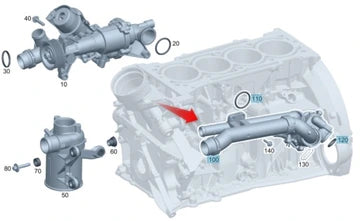 Elbow (Thermostat)  2742000615 2742003300 For MERCEDES-BENZ C-CLASS W205 & E-CLASS W212 W213 Tag-E-23