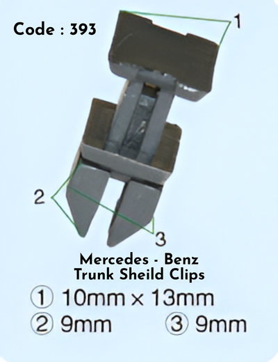 Trunk Sheild Clips  (Set of 10) Code:393 Compatible With Mercedce - Benz