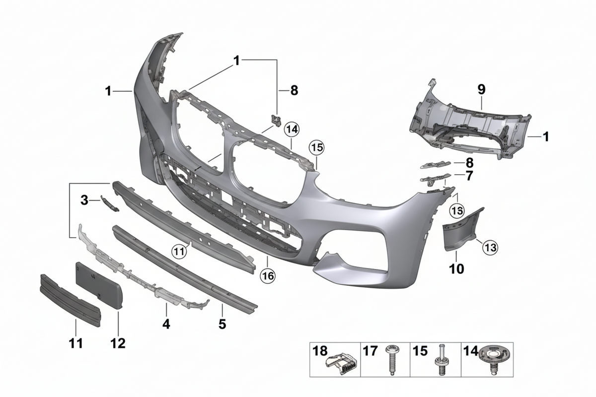 Front Bumper 51118091994 Compatible With BMW G08 (2018-21)