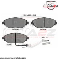 Front Brake Pad 2473803 3Q0698151B Compatible With AUDI Q3 Sportback (F3N) & SKODA KODIAQ I (NS6, NS7, NV7)