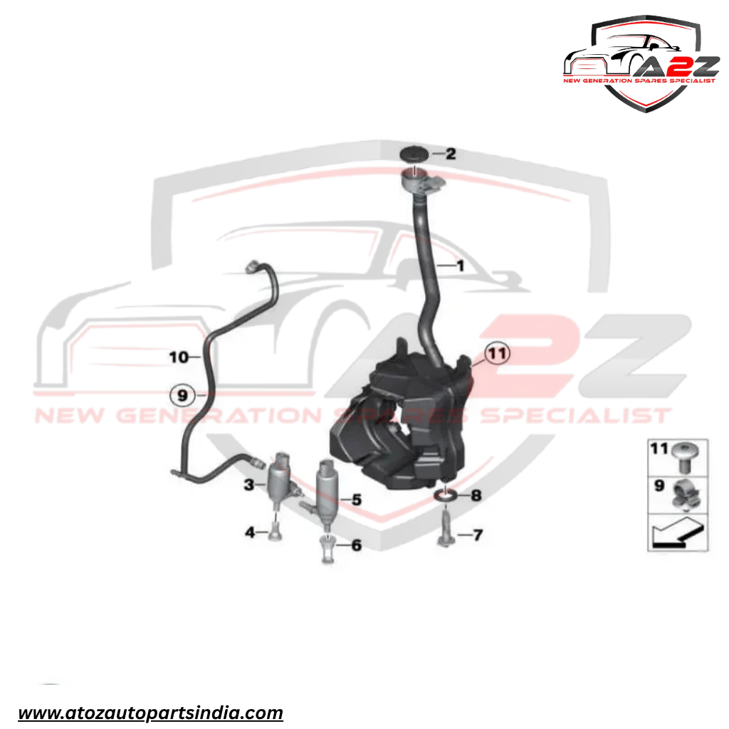 Wiper Washer Pump Motor 67637217792 61667380744 67127388349 67127388349 61662751743 Compatible With BMW X1 (F48) & X3 (G01, F97, G08) & X5 (F15, F85) & X5 (G05, F95) & X5 Van (G05) & X6 (G06, F96) & X7 (G07)