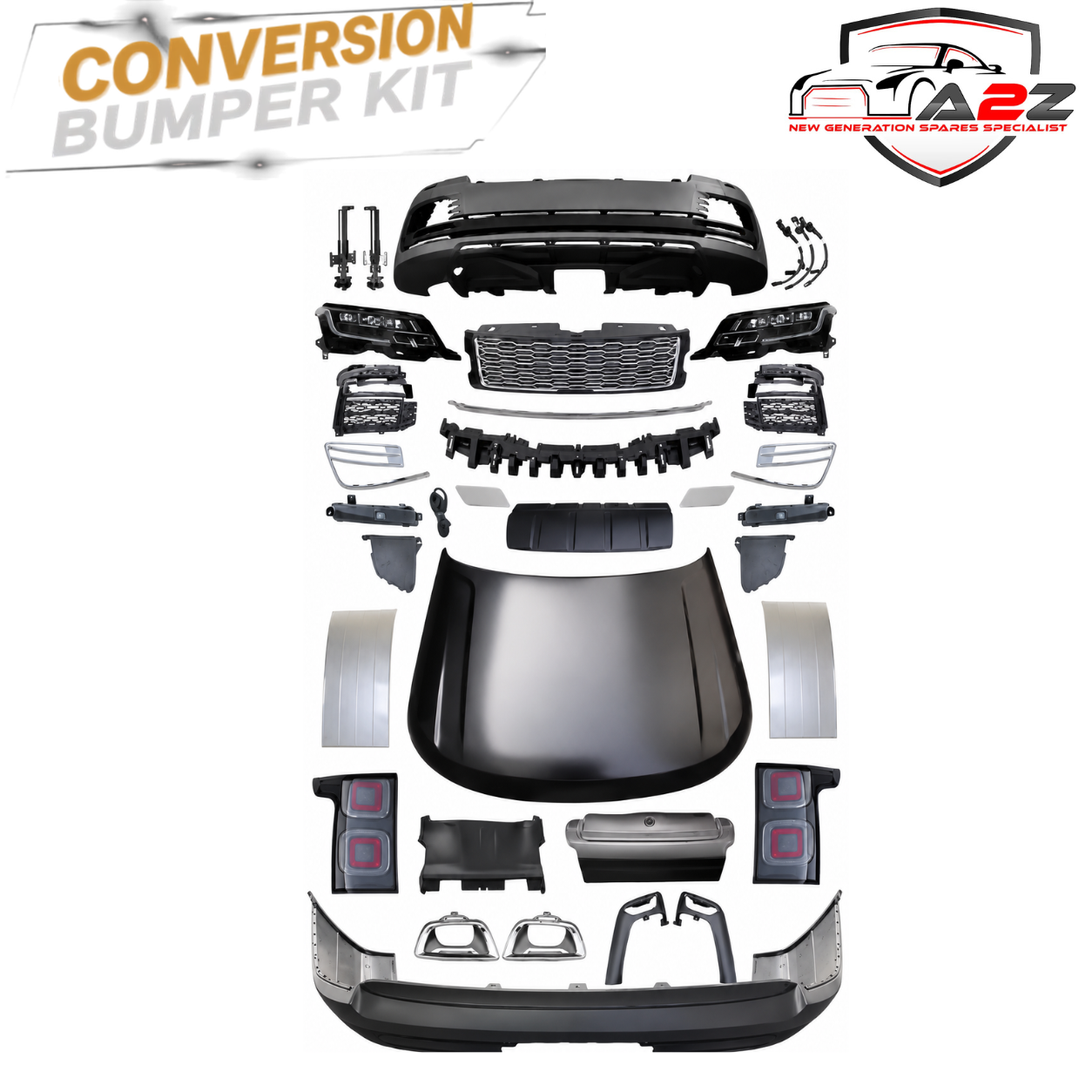 Conversion Bumper Body Kit Compatible With Range Land Rover Vogue 2013-2017 Upgrade To Land Rover Vogue 2018-2022  (Shipping Cost Not Included In Price)