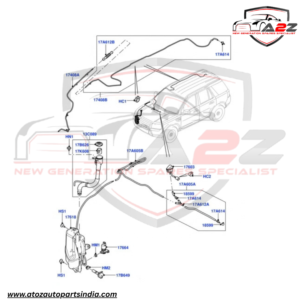 Window screen Washer Pump LR002301 Compatible With LAND ROVER FREELANDER 2 (L359) | LR2