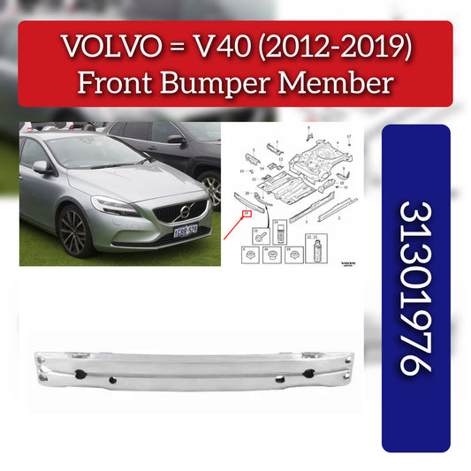 Front Bumper Member 31301976 Compatible With Volvo V40