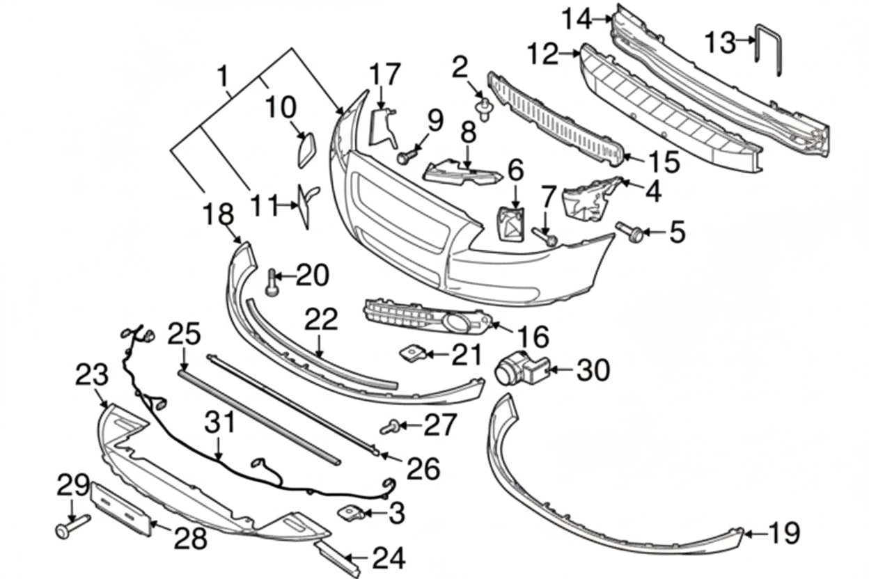 Front Bumper Grill 30790177 Compatible With VOLVO  S80 (275) Tag No.214