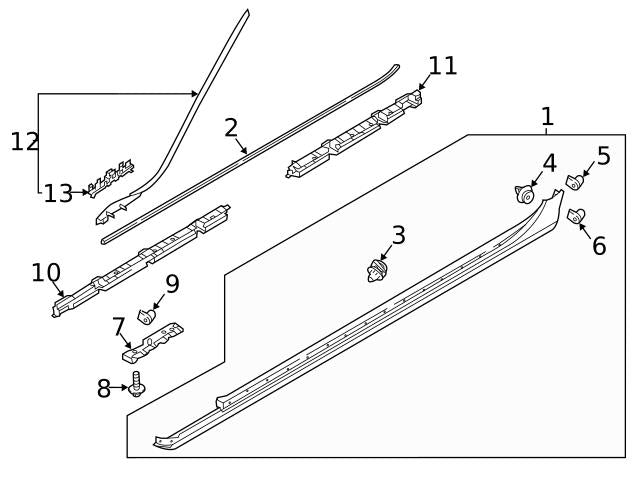 Side Skirt Chrome (Rocker Panel Molding Seal) 31365849 Compatible With VOLVO - S90 Tag No.9