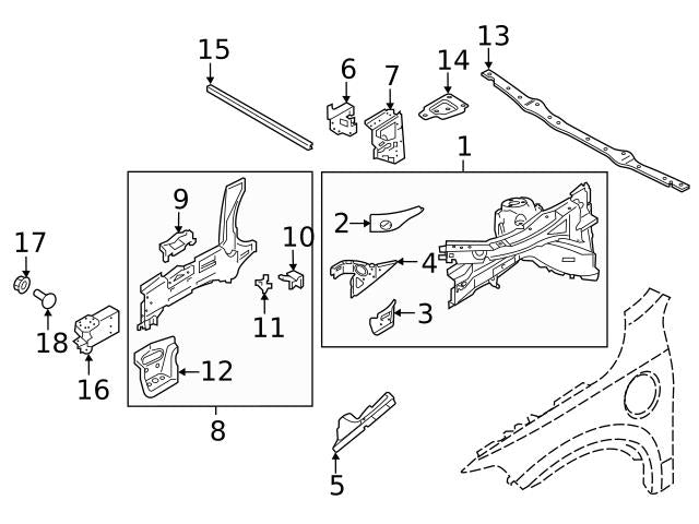 Front Bumper Member Bracket Left 31420635 Right 31420636 Compatible With VOLVO S90 2017-2020 Tag No.2805