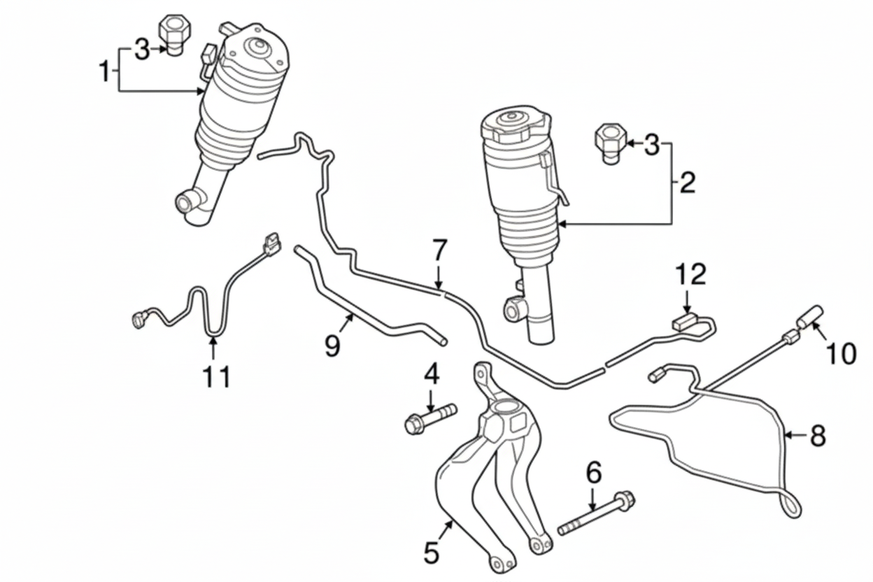 Front Left Air Suspension Shock Absorber Strut 31451833 31476850 32269