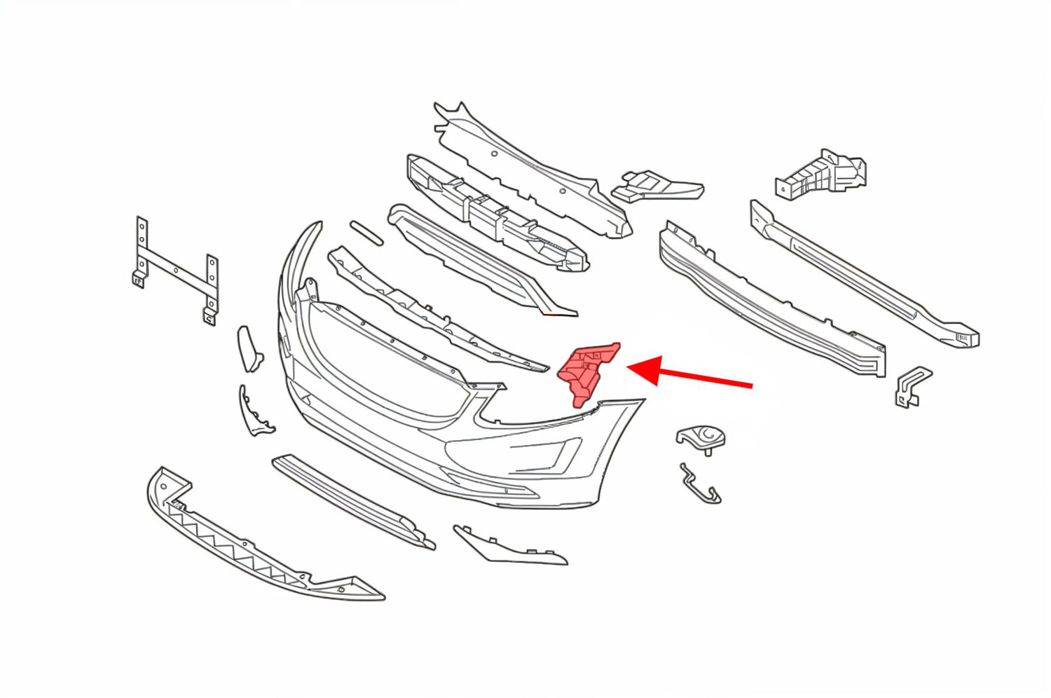 Front Bumper Bracket Left 31323758 Right 31323759 Compatible With Volvo XC60 (2014-2017) Tag No.2602