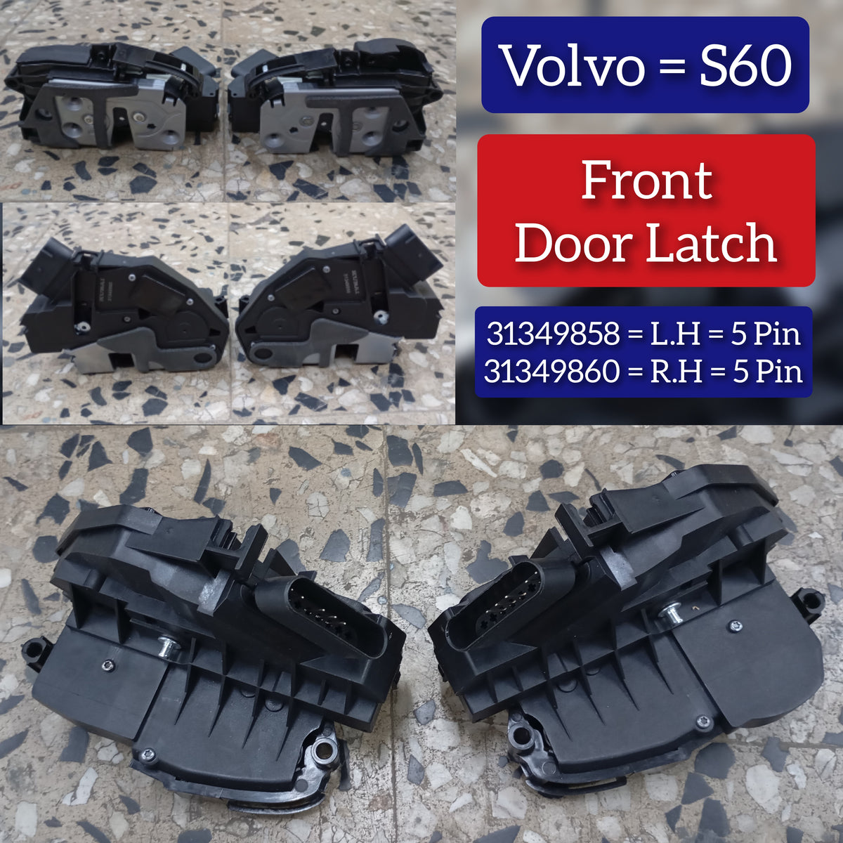 Front Door Latch 31349858 Compatible With VOLVO S60 II (134) & XC60 I SUV (156) (2011-18)
