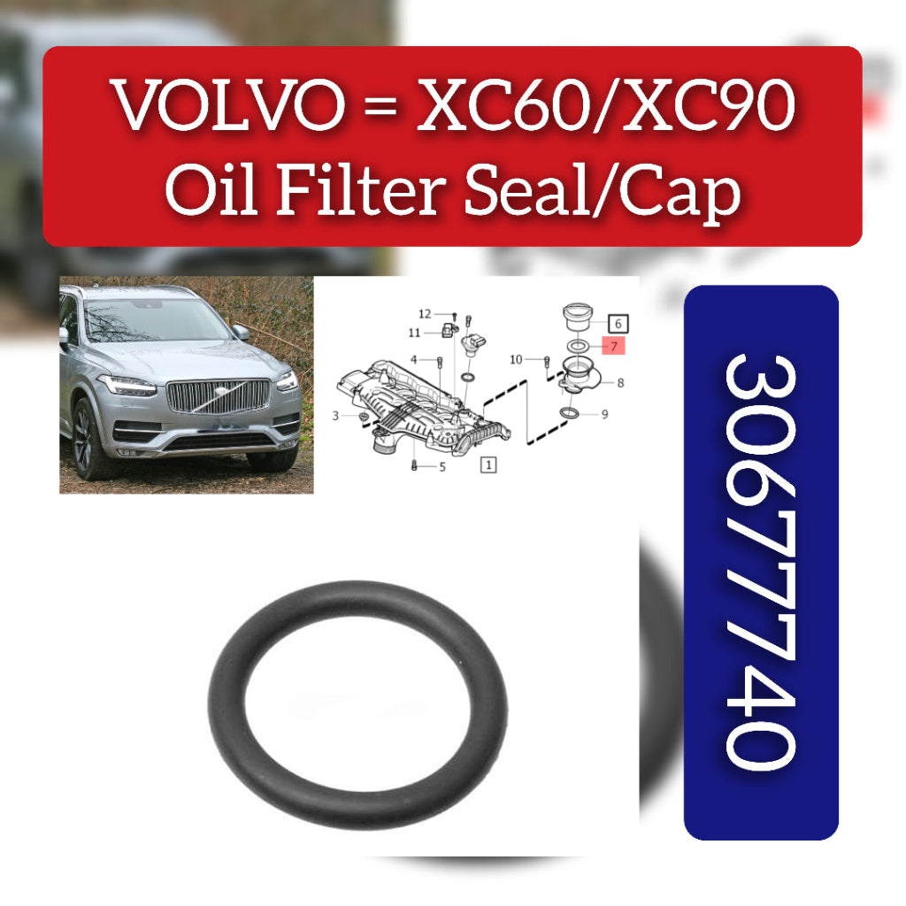 Oil Cooler cap 30677740 Compatible With VOLVO  VOLVO XC60 II (246) & VOLVO XC90 I (275)
