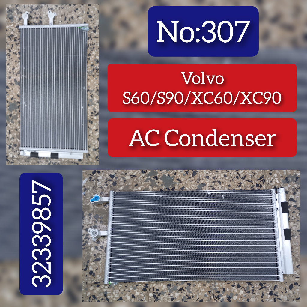 Ac Condenser 32339857 31338308 31686413 32138989 Compatible With Volvo XC90 XC60 S90 S60 Tag No.307