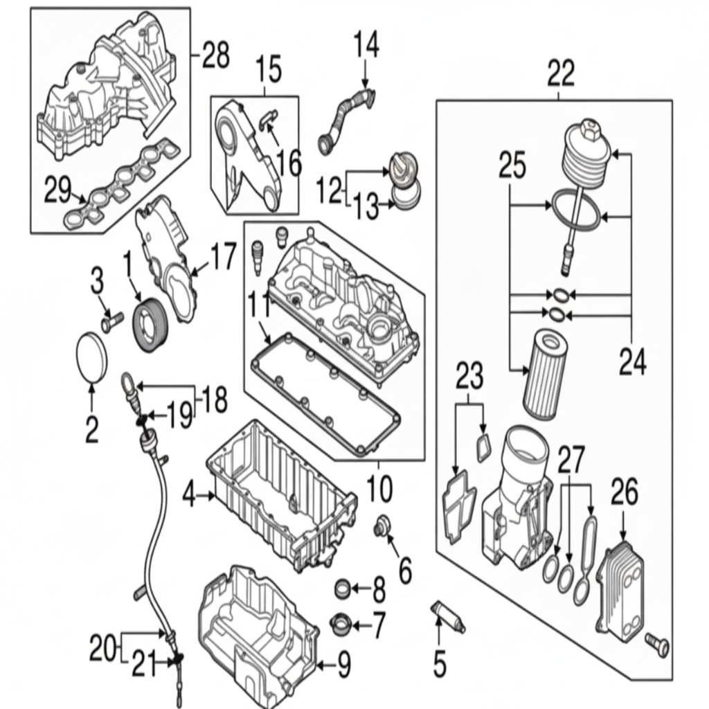 Oil Cooler 03L117021C 03L115389B 03L115389C 03L115389D 03L115389G 03L115389H 03L117021B 03L117021C For AUDI A4 A6 Q3 Q5 Tag-O-99
