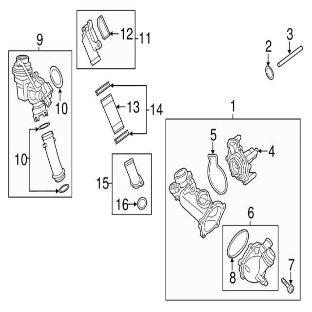 Elbow (Thermostat) 079121115BD 079121115AQ 079121115BL Compatible With AUDI A6 C7 (4G2, 4GC) | A6 / S6 A6 C7 Avant (4G5, 4GD) | A6 / S6