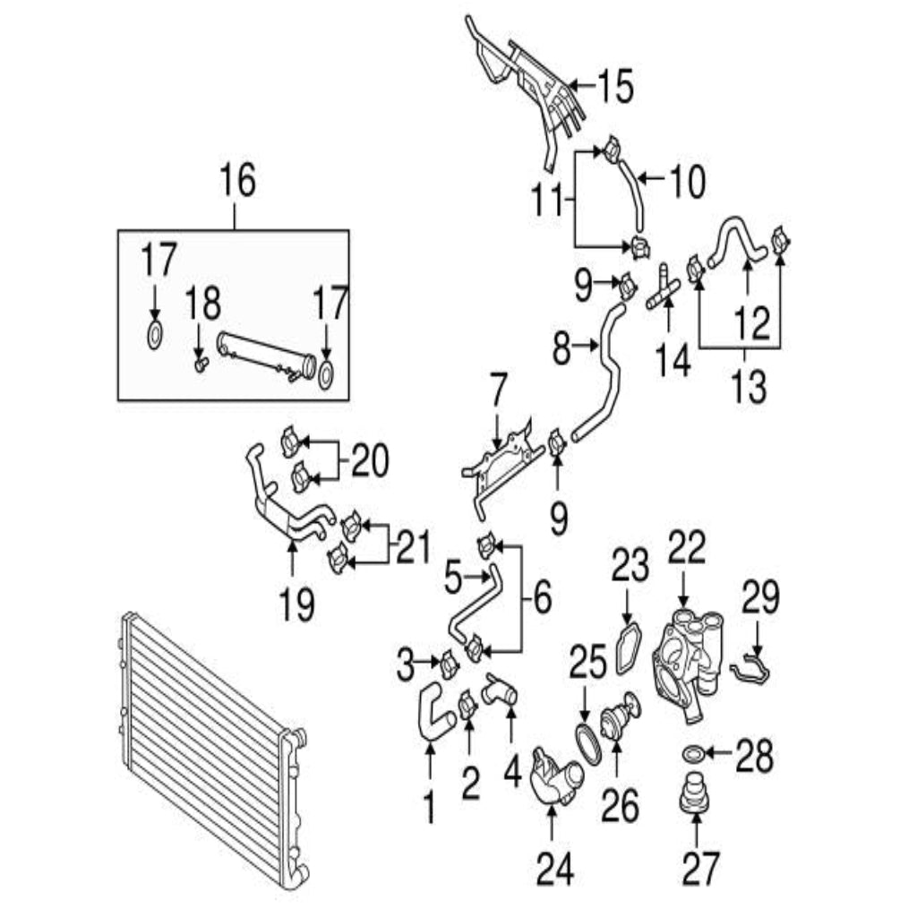 Coolant Bottle 1K0121047A 1K0121407 For AUDI Q3 (8UB, 8UG) Tag-B-23