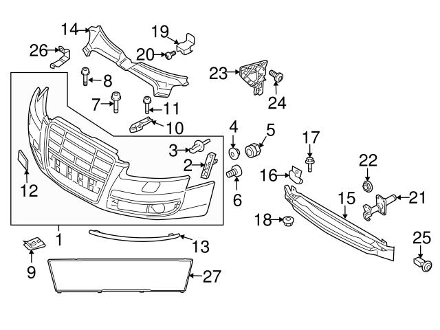 Front Bumper Bracket Left 4F0898193 Right 4F0898193 Compatible With Audi A6 C6