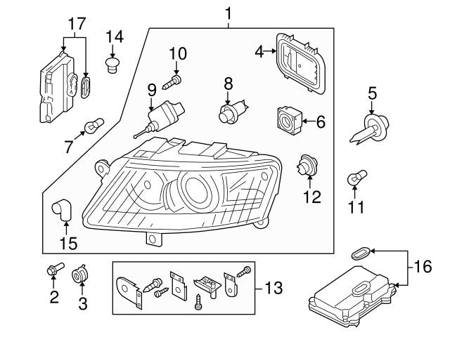 LED Headlight Daytime Running Light Module 4F0941329D Compatible With AUDI A6 C6 (4F2) | A6 / S6 Q7 (4LB) Tag No.264