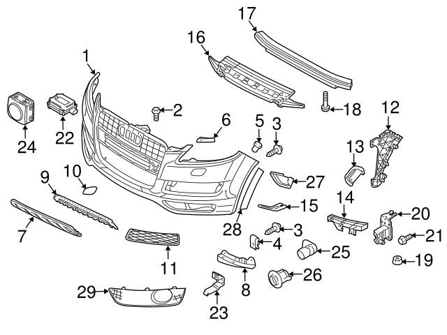 Front Bumper Bracket Left 4L0807283B & Right 4L0807284B Compatible With AUDI Q7 (4LB) 2007-2015