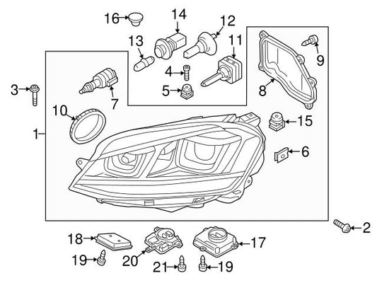 LED Headlight Daytime Running Light Module  5N0941329 Compatible With VW  GOLF VII Van (5G1)