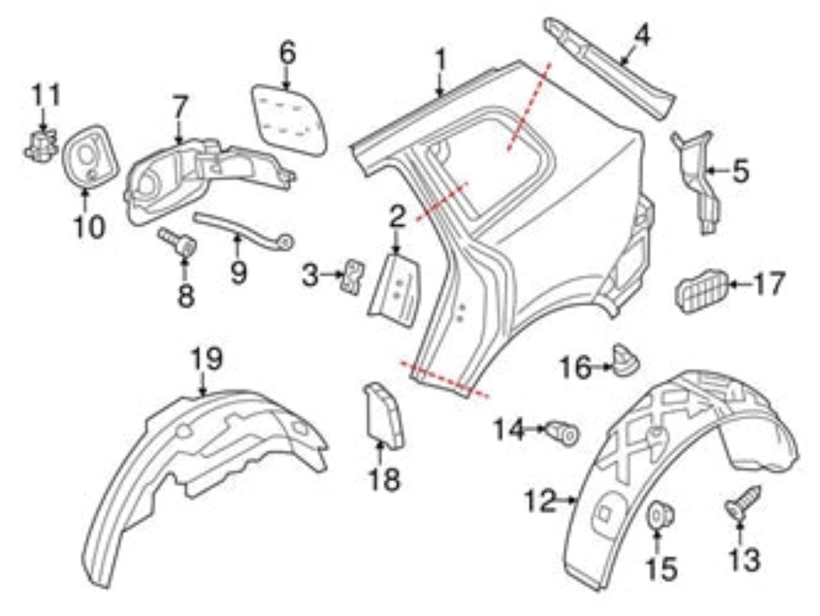 Fuel Door Lock Flap Actuator 7P0810773 7P0810773A 7P0810773B 7P0810773C 7P0810773D 7P0810773F Compatible With 7P-SKODA OCTAVIA III 5E3 & PORSCHE & VW T-ROC A11 (201-17)