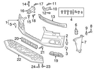 Front Bumper Bracket Left 8W0121763 & Right 8W0121764 Compatible With AUDI A4 B9 (8W2 , 8WC) (2016-2019) Tag No.25