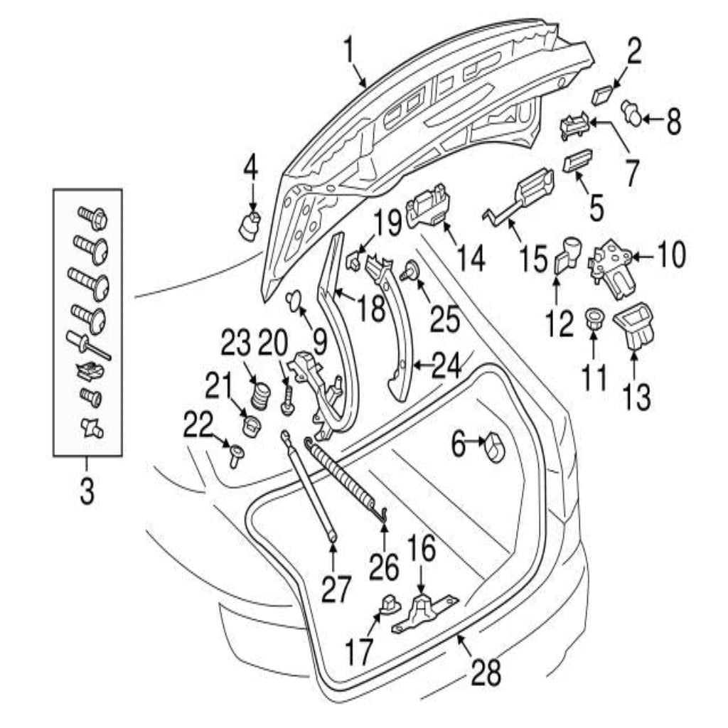 Dicky Latch 8W0827503 Compatible With AUDI A4 B9 (8W2, 8WC) | A4 / S4 & A5 (F53, F5P) | A5 / S5 & A6 C8 (4A2) & A8 D5 (4N2, 4N8, 4NC, 4NL) | A8 / S8 | A8L  (2017-25)