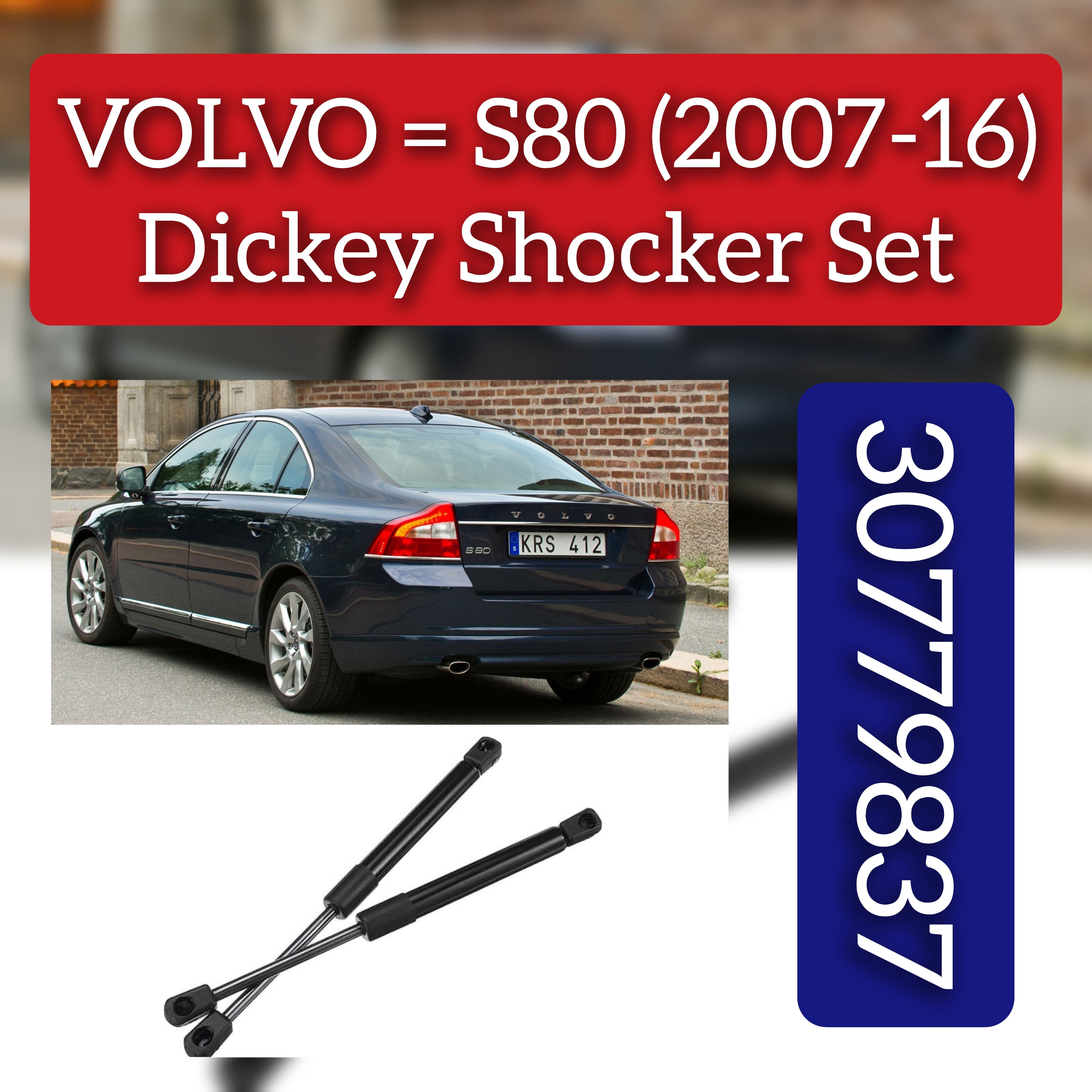 Tailgate Rear Trunk Lift Supports Shock Struts Left & Right 30779837 30649836 Compatible with VOLVO S80 II (124)