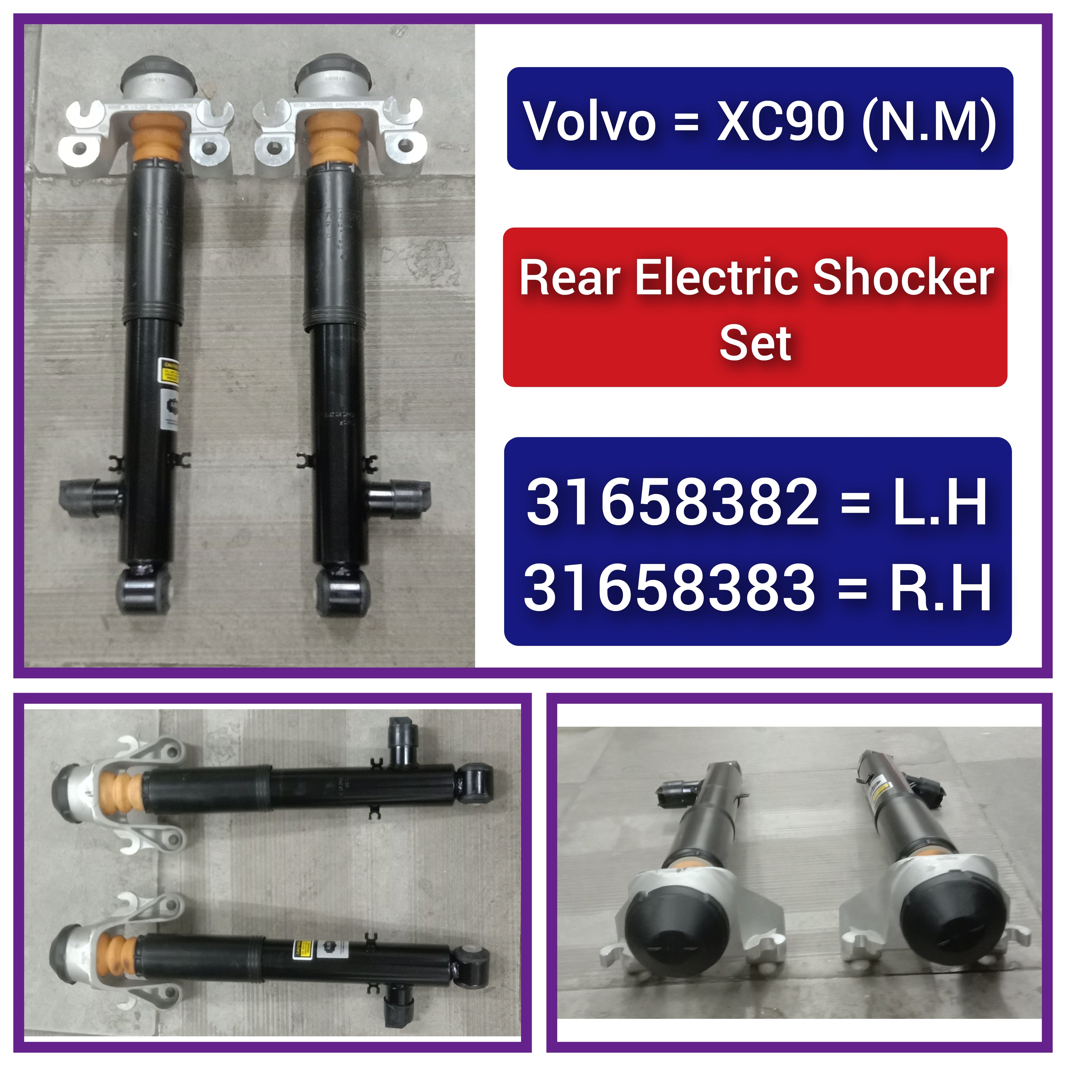 Rear Right Air Suspension Electric Shock Absorber Strut 31658383 31658382 31658386 Compatible With VOLVO XC90 N.M