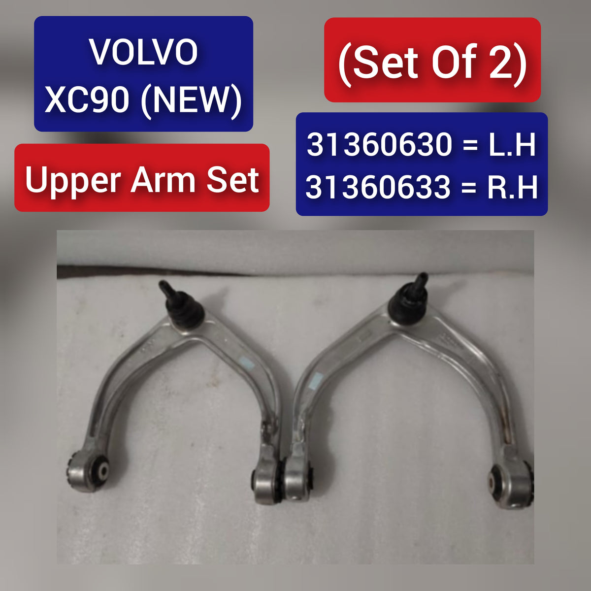 Front Upper Control Arm (Set Of 2) Left 31360630 & Right 31360633 Compatible with VOLVO S90 II (234) & V90 II Estate (235) & XC60 II (246) & XC90 II (256)