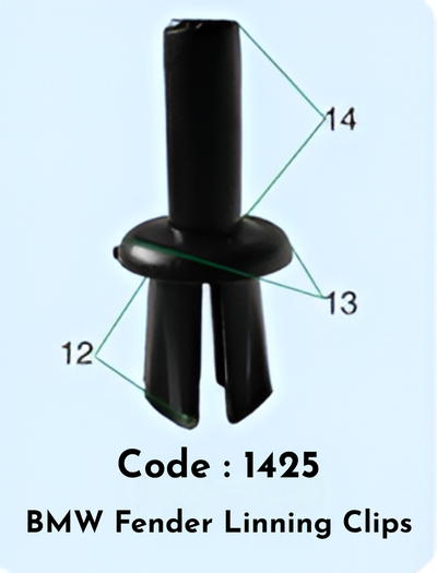 Fender Linning Clips {Set Of 10} Code:1425 Compatible With BMW