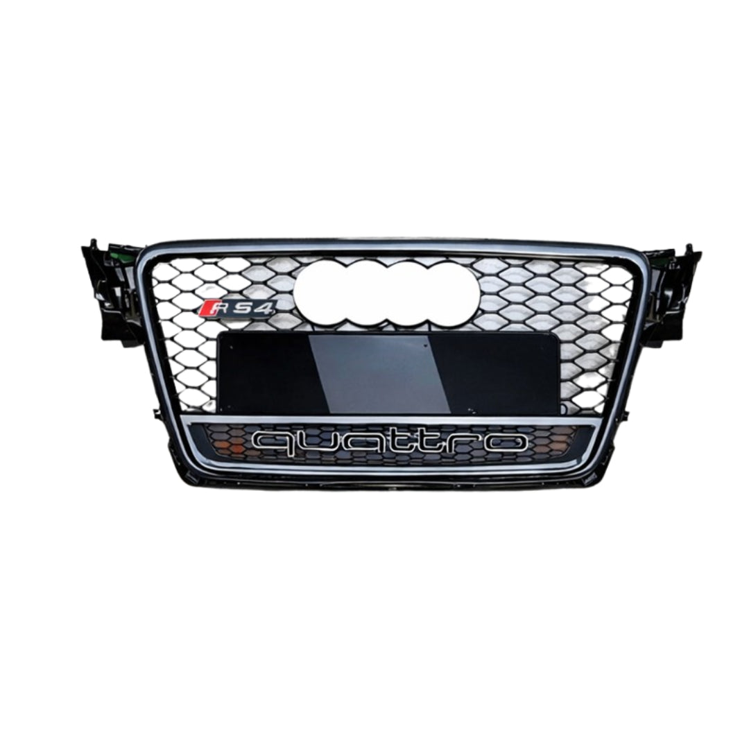 Show Grill  Audi Compatible With  A4 B8(2009-12) RS4 Quattro Black Chrome Tag 5