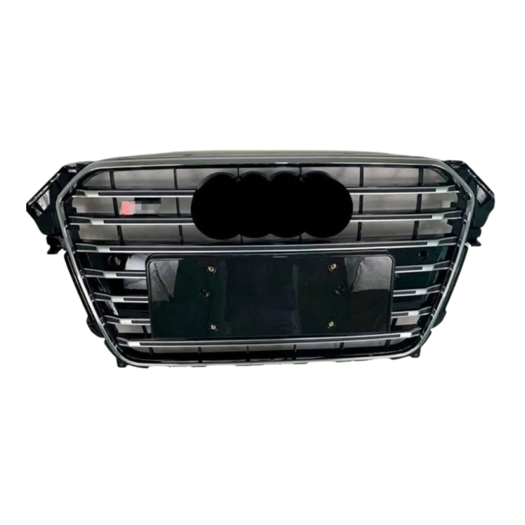 S4 Glossy Black Upgrade Show Grill Compatible With Audi A4 B8 Facelift (2013-16) Tag No.11