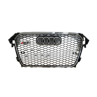 RS4 Black And Chrome Honeycomb Show Gril Audi Compatible With A4 B8 Facelift (2013-16) Tag No.13
