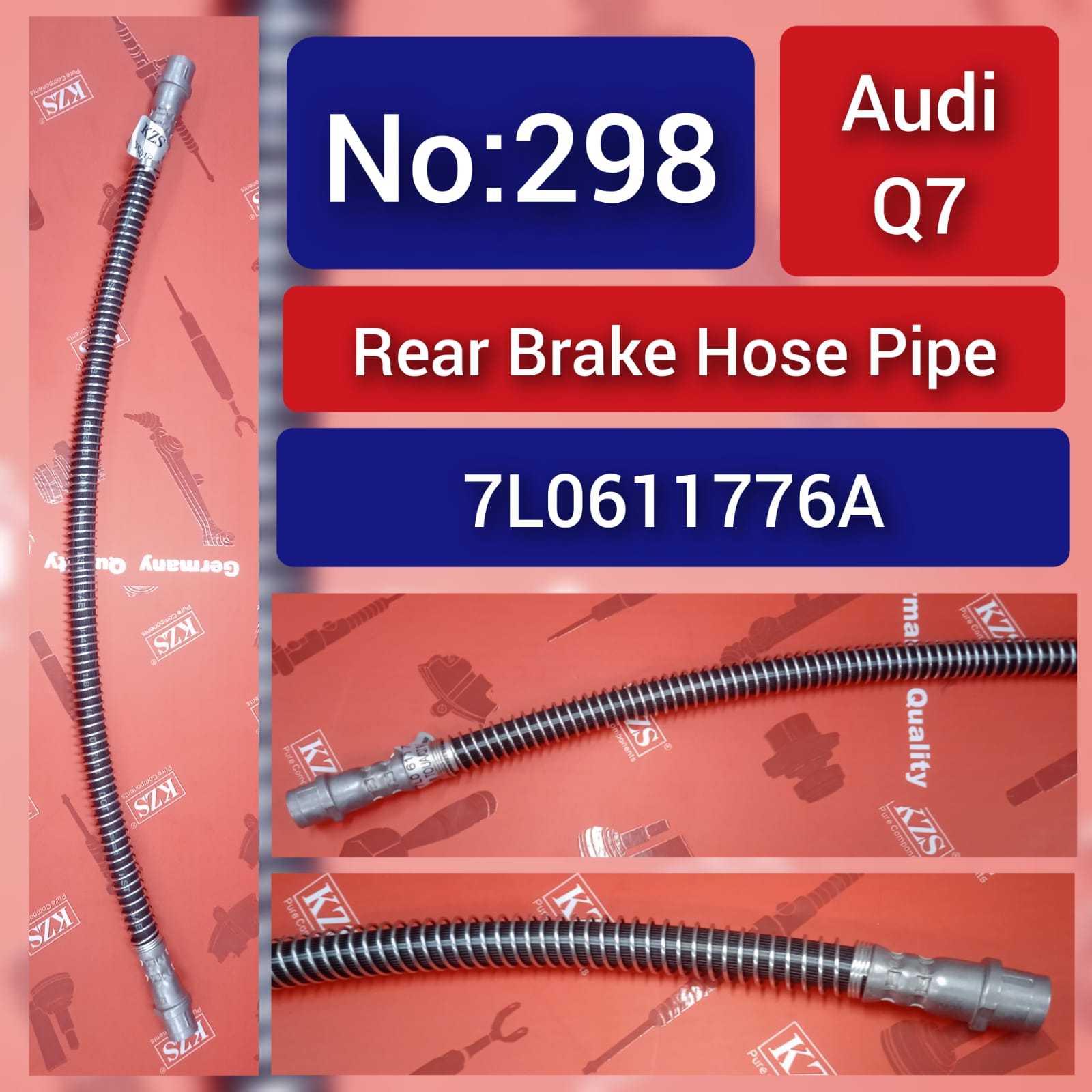 Rear Brake Hose Pipe 7L0611776A Compatible with AUDI Q7 Tag-H-298